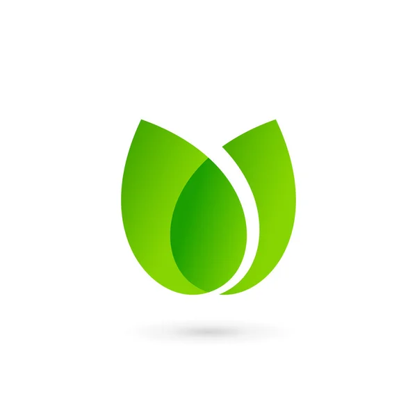 Eco deja elementos de plantilla de diseño de icono de logotipo de tulipán — Vector de stock