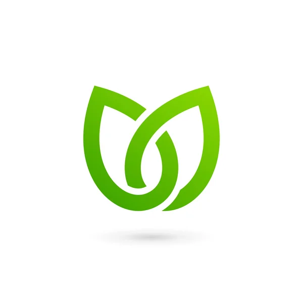 Öko Blätter Tulpe Logo Symbol Design-Vorlage Elemente — Stockvektor