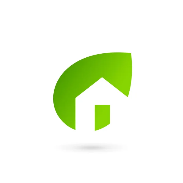 Eco ponechává dům logo ikonu design prvky šablony — Stockový vektor