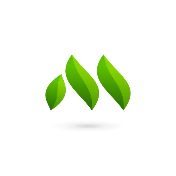 Bokstaven M eco lämnar logotyp ikon design mall element — Stock vektor