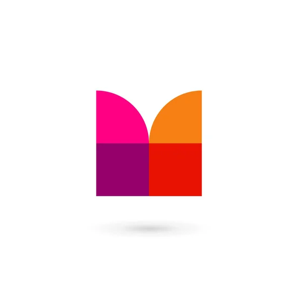 Letter M mozaïek logo pictogram sjabloon ontwerpelementen — Stockvector