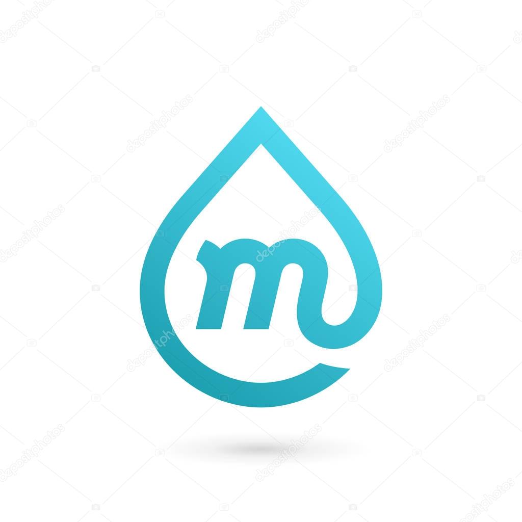 Letter M water drop logo icon design template elements