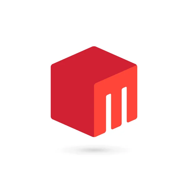 Lettre M cube icon design template elements — Image vectorielle