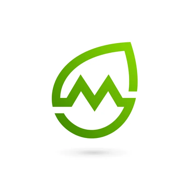 List M eco pozostawia logo ikony szablonów elementów — Wektor stockowy