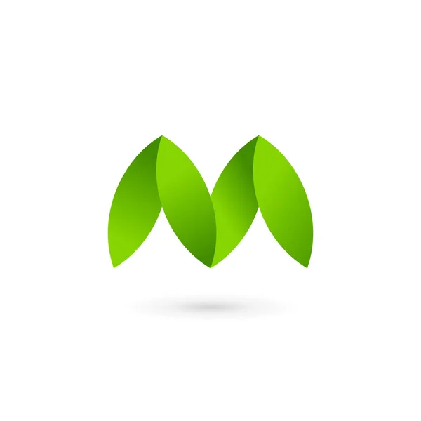 Buchstabe M eco verlässt Logo-Symbol Design-Vorlagen-Elemente — Stockvektor