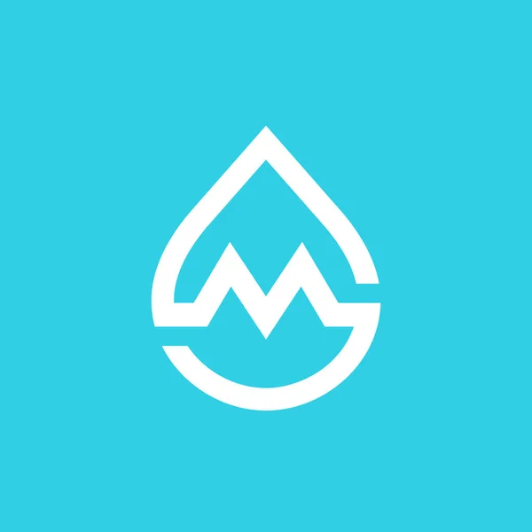 Letra M gota de agua icono icono de diseño de elementos de plantilla — Vector de stock
