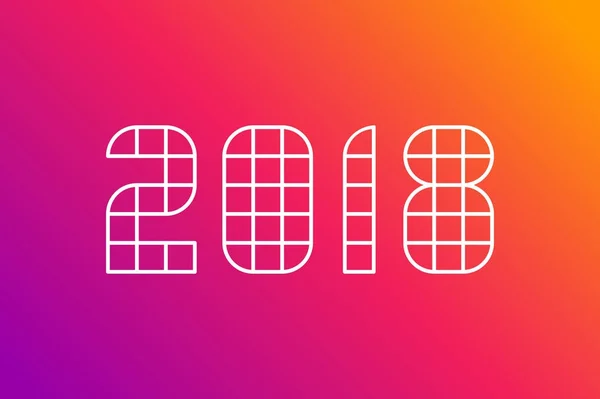 Mutlu yeni yıl 2018 tebrik kartı tasarımı — Stok Vektör
