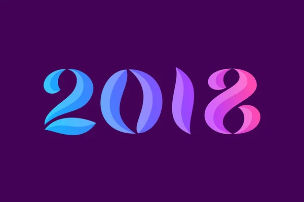 Mutlu yeni yıl 2018 tebrik kartı tasarımı — Stok Vektör