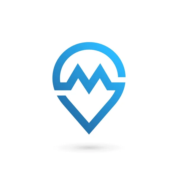 Buchstabe M geotag logo icon design template elemente — Stockvektor