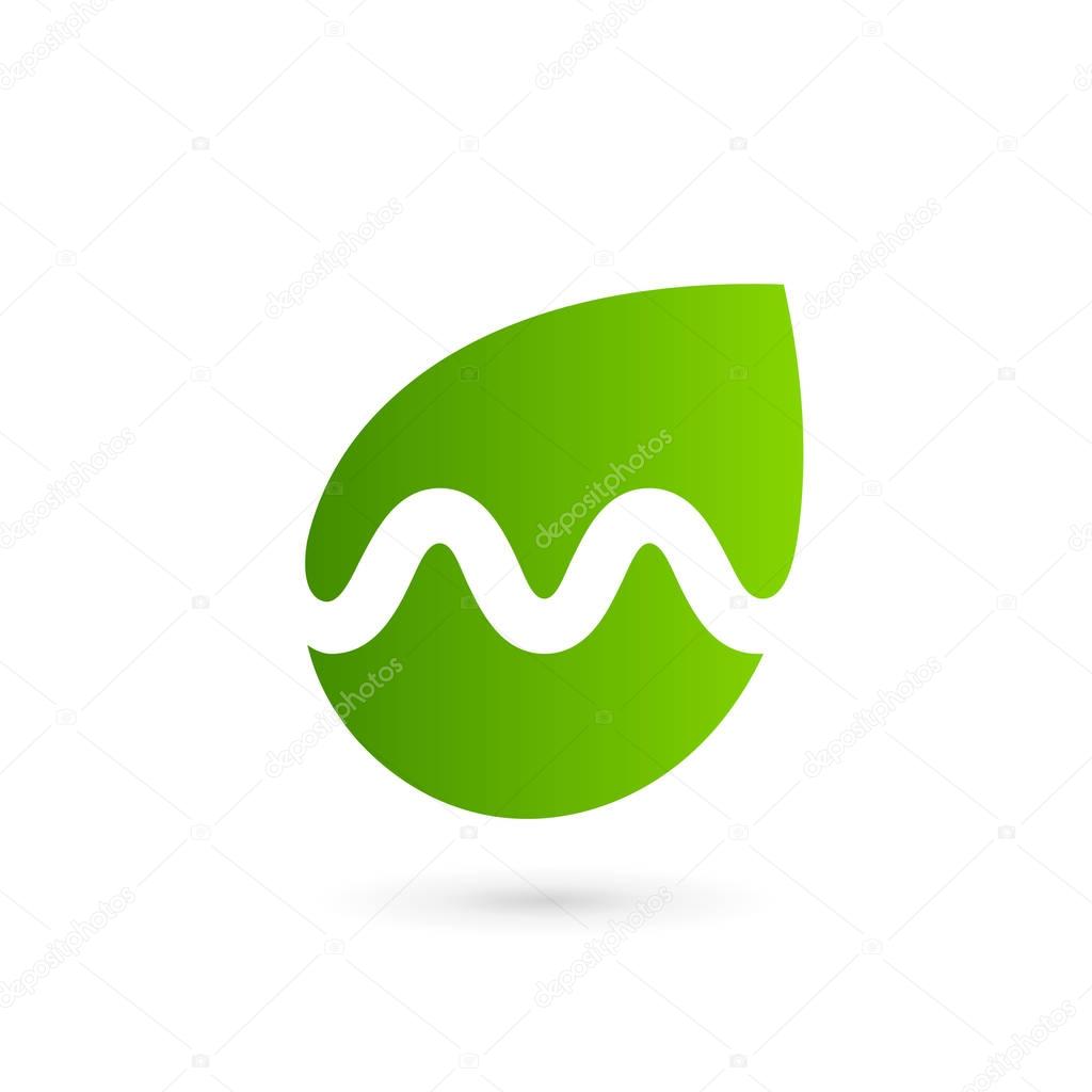 Letter M eco leaves logo icon design template elements