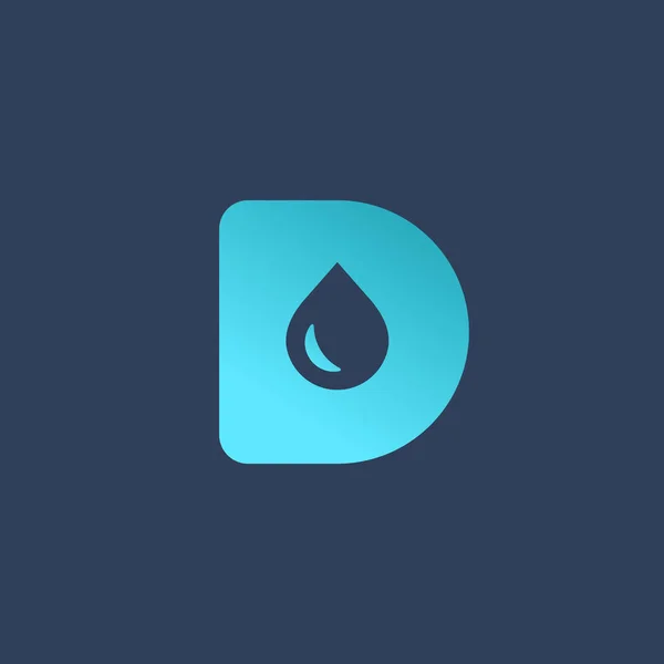 Letter D water drop logo pictogram ontwerpelementen sjabloon — Stockvector