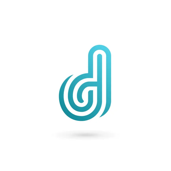 Unsur desain ikon logo huruf D - Stok Vektor