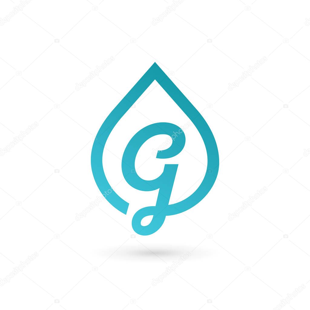 Letter G water drop logo icon design template elements