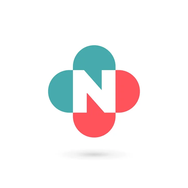 Letter N cross plus medische logo pictogram ontwerpelementen sjabloon — Stockvector