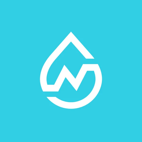 Letter N water drop logo pictogram ontwerpelementen sjabloon — Stockvector