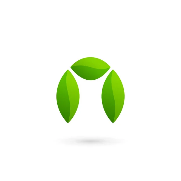 Γράμμα N eco αφήνει εικονίδιο σχεδιασμός λογότυπου πρότυπο στοιχεία — Διανυσματικό Αρχείο