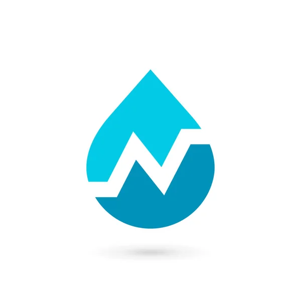 Carta N água gota logotipo ícone design elementos modelo — Vetor de Stock