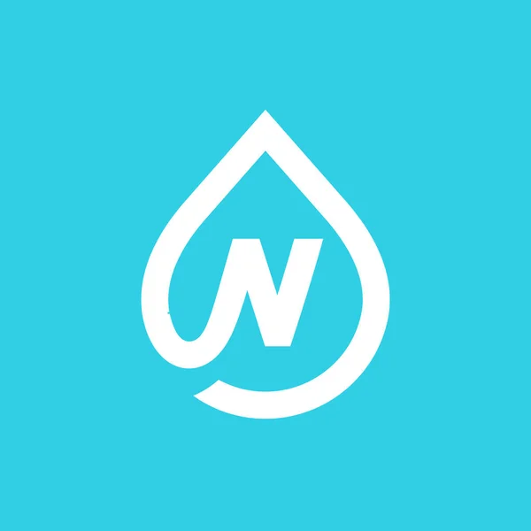 Letra N gota de agua icono icono de diseño de elementos de plantilla — Archivo Imágenes Vectoriales