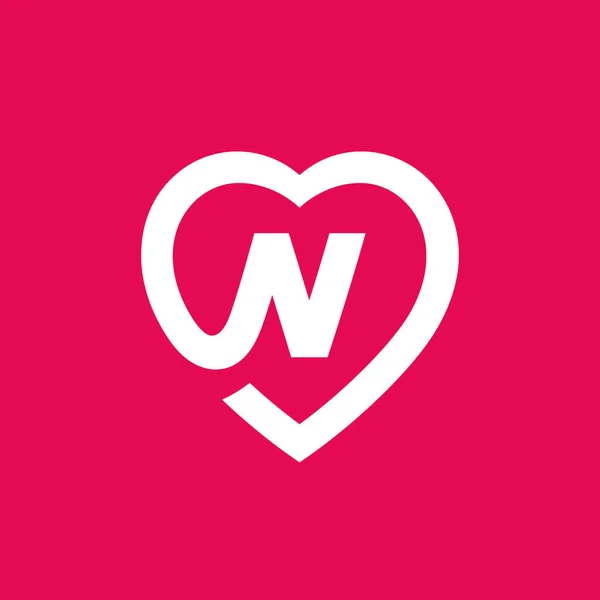 Scrisoarea N elemente șablon de design logo-ul inimii — Vector de stoc