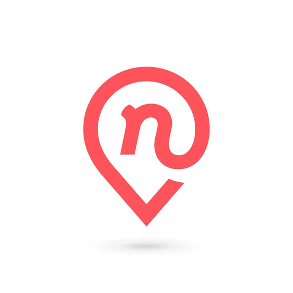 Letter N geotag logo pictogram sjabloon ontwerpelementen — Stockvector