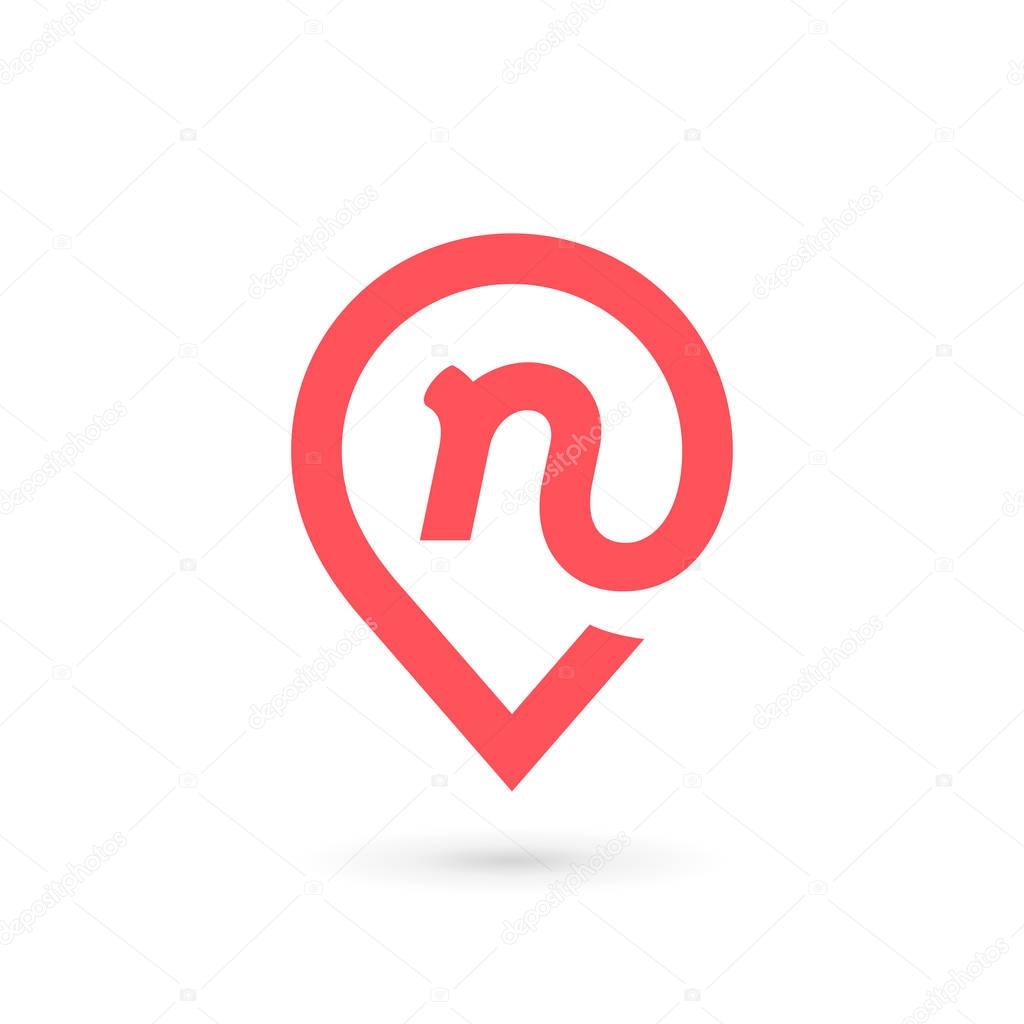Letter N geotag logo icon design template elements