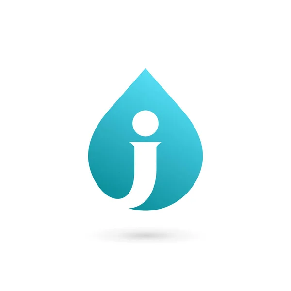Buchstabe j Wasser Tropfen Logo Symbol Design-Vorlage Elemente — Stockvektor