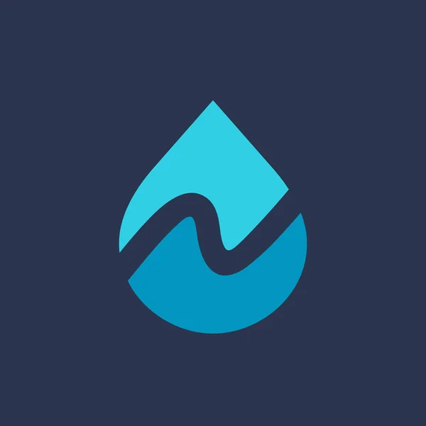 Bokstaven N vatten släpp logo ikon design mall element — Stock vektor