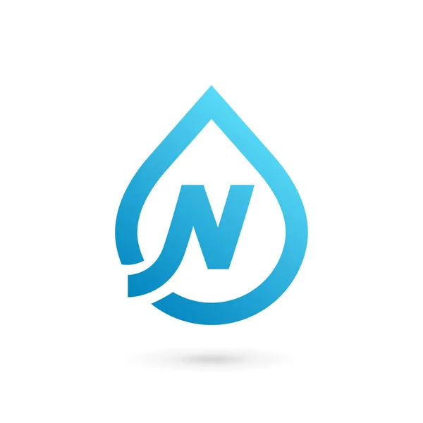 Lettre N goutte d'eau logo icône conception éléments de modèle — Image vectorielle