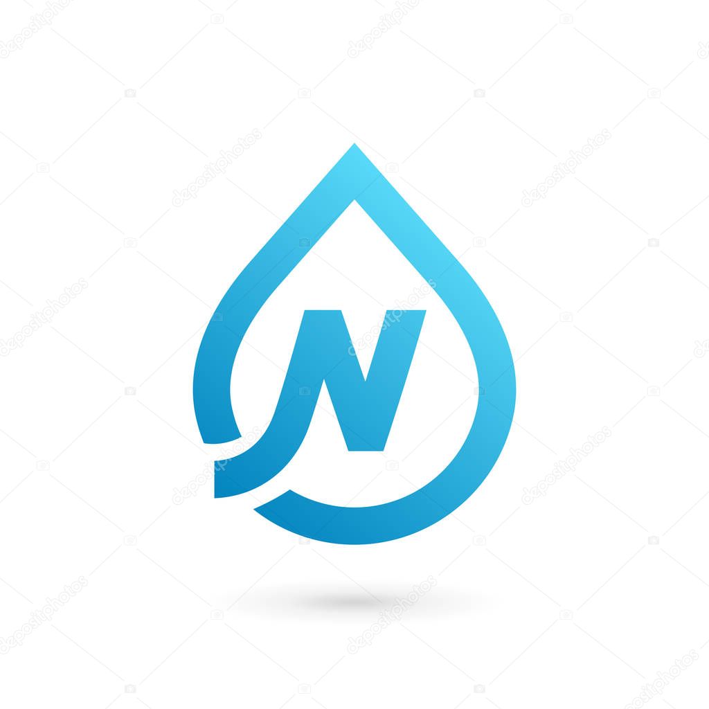 Letter N water drop logo icon design template elements