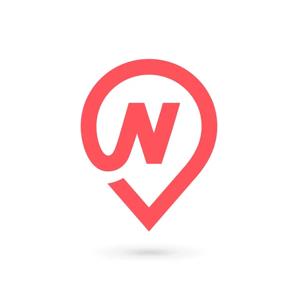 Carta N geotag logo ícone design elementos de modelo —  Vetores de Stock