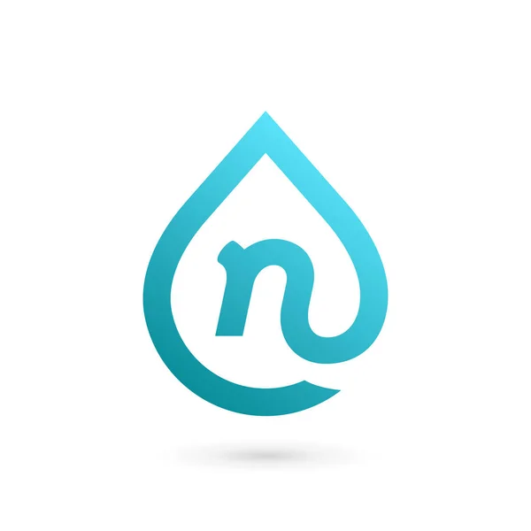 N betű víz csepp logó ikonra design sablon elemei — Stock Vector
