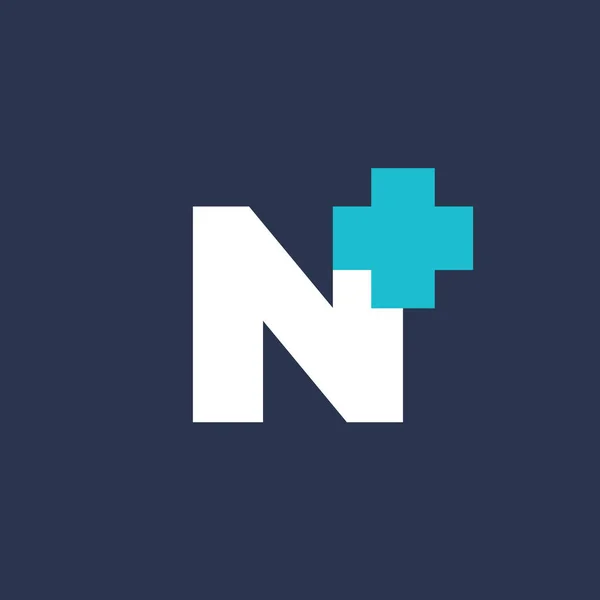 Letter N cross plus medische logo pictogram ontwerpelementen sjabloon — Stockvector