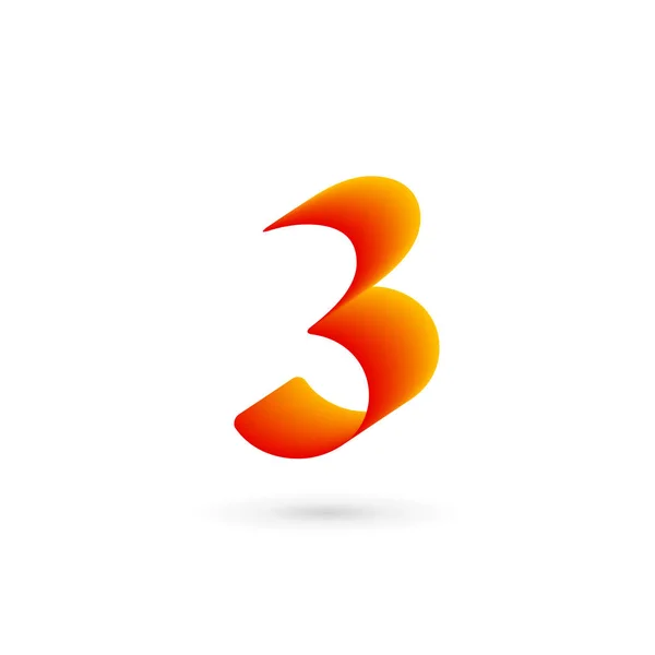 Numero 3 logo icona elementi modello di design — Vettoriale Stock