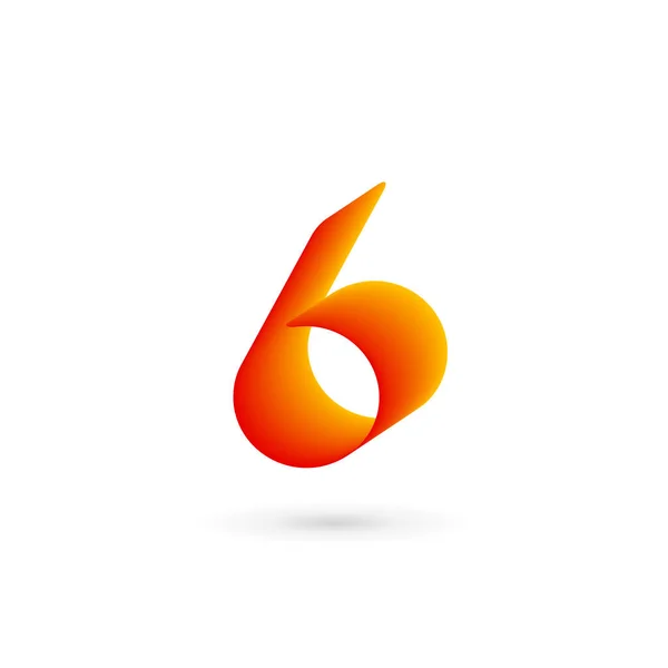 Número 6 icono del logotipo elementos de plantilla de diseño — Vector de stock