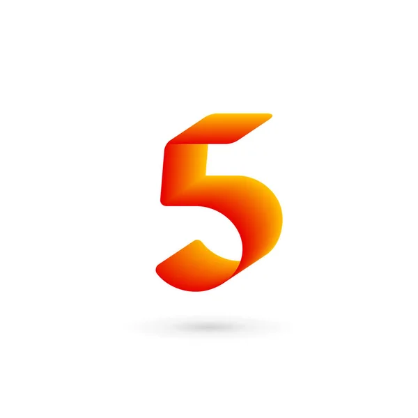 5 numaralı logo simge tasarım şablonu öğeleri — Stok Vektör