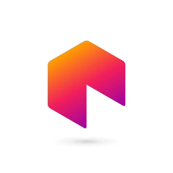 Carta N cubo ícone design elementos modelo —  Vetores de Stock