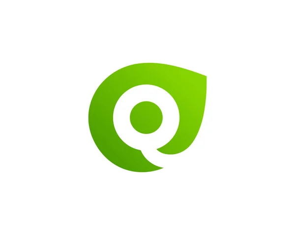 手紙 Q エコ葉ロゴ アイコンのデザイン テンプレート要素 — ストックベクタ