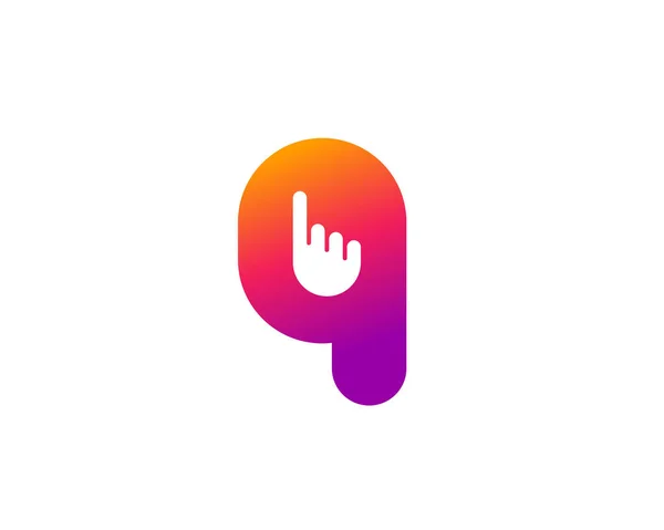 Q harfi el logosu tasarım şablonu elementleri — Stok Vektör