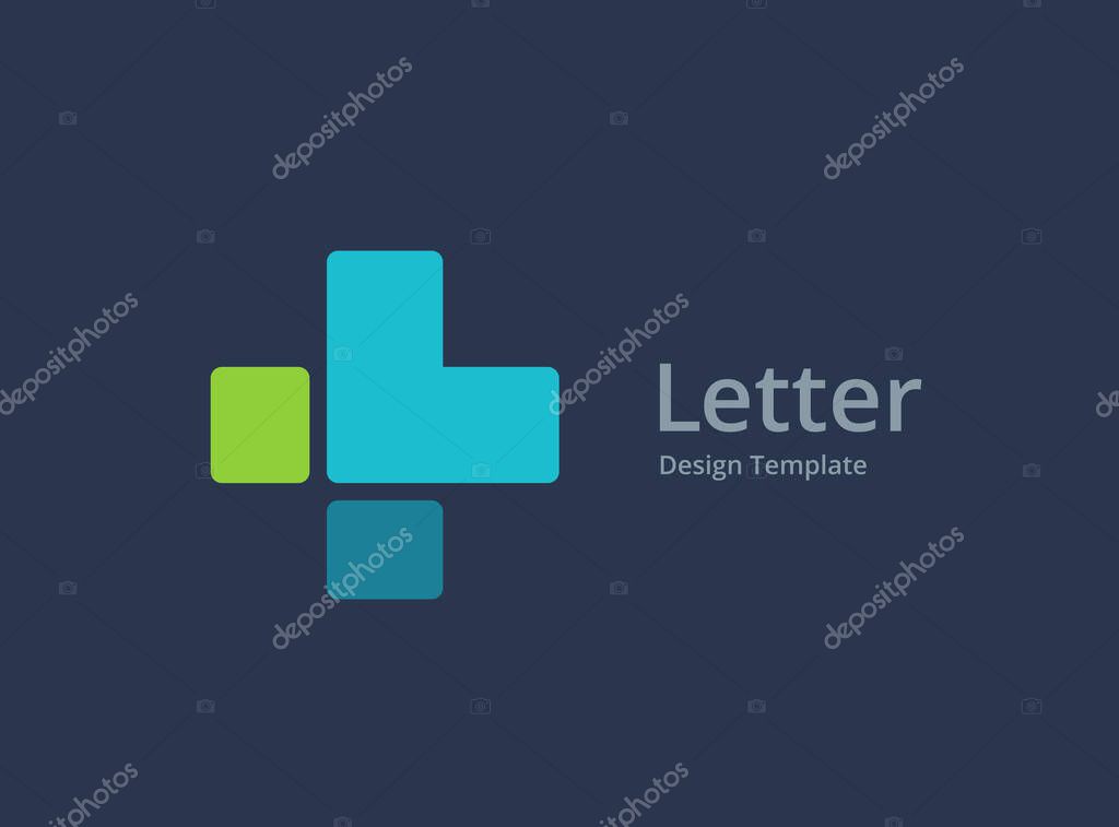 Letter L cross plus medical logo icon design template elements