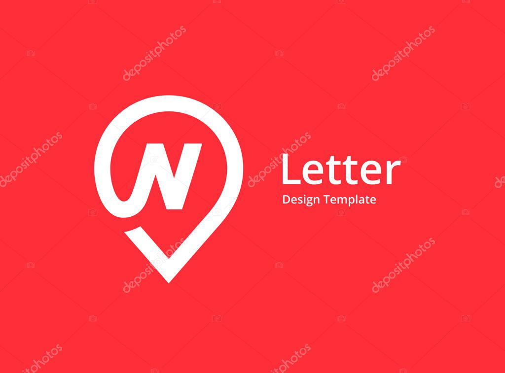 Letter N geotag logo icon design template elements