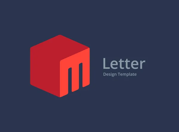 Lettre Cube Icon Design Template Elements — Image vectorielle