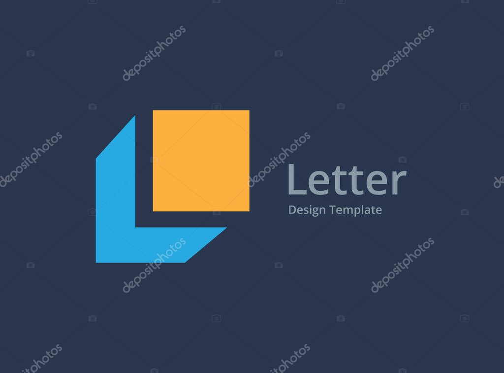 Letter L cube logo icon design template elements