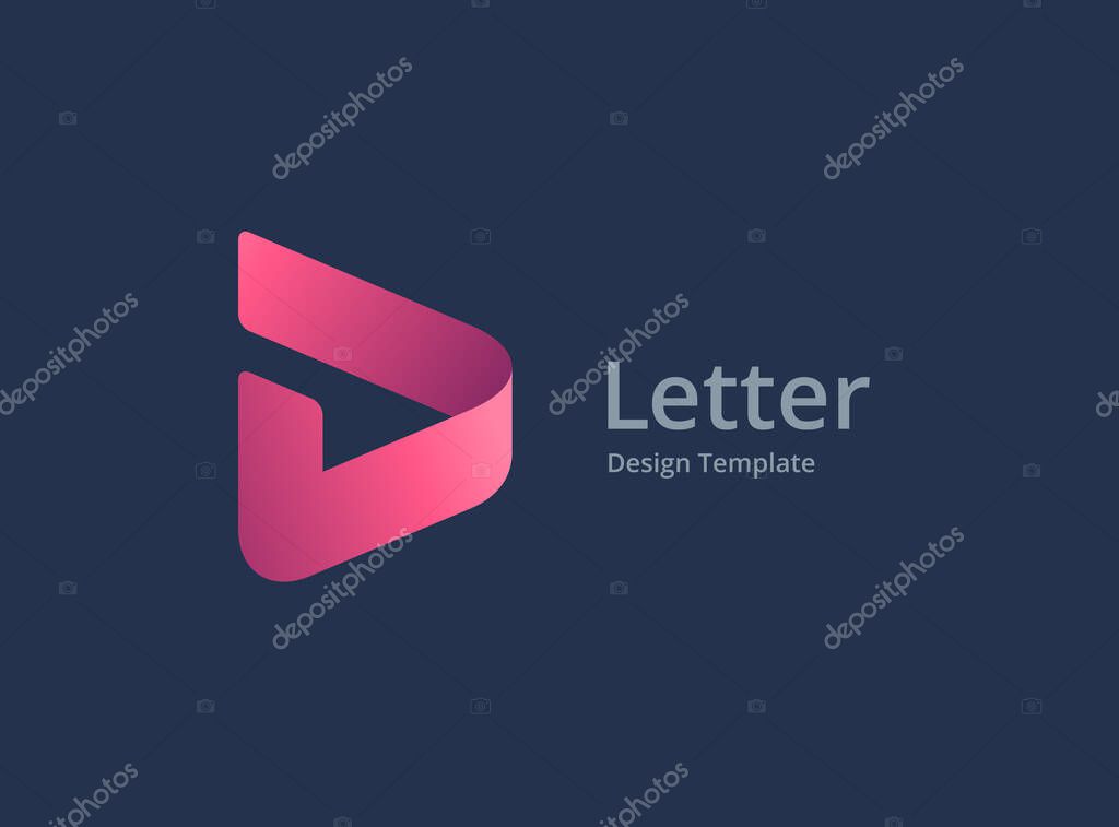 Letter D with arrow logo icon design template elements