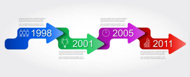 dört adım vektör zaman çizelgesi Infographic şablonu
