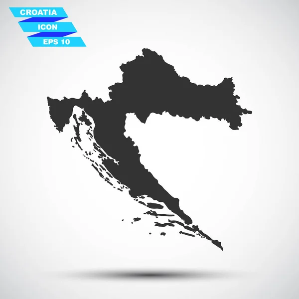 Icône croatie vectorielle grise — Image vectorielle