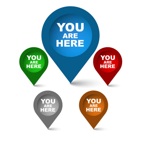 Set map colorful pointers you are here
