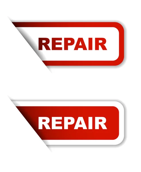 Reparación de vectores rojos, reparación de pegatinas, reparación de banners — Vector de stock
