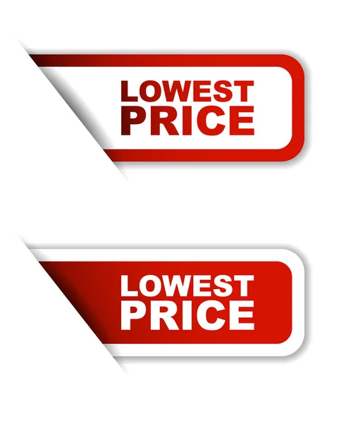 Najniższa cena czerwony wektor, najniższa cena naklejki, transparent najniższa cena — Wektor stockowy