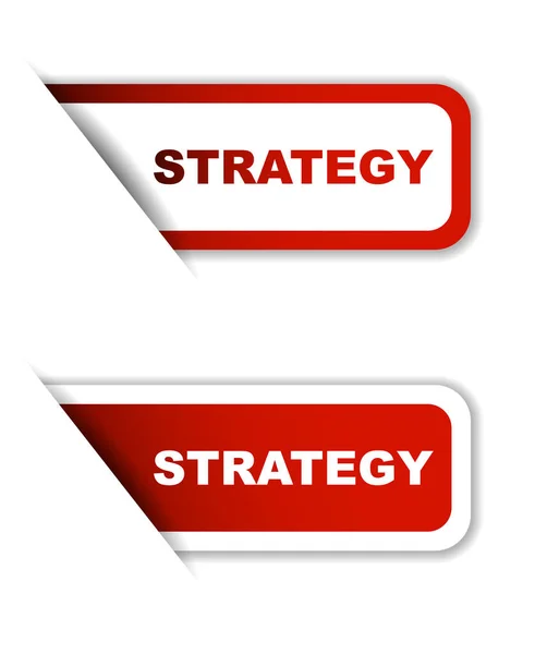Estratégia de vetor vermelho, estratégia de adesivo, estratégia de banner — Vetor de Stock