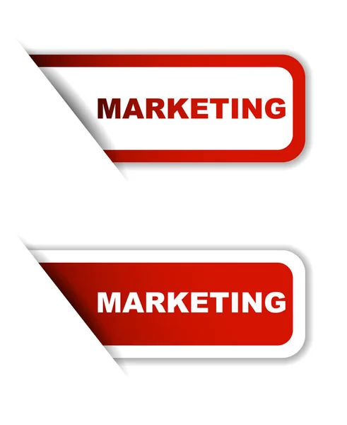 Roter Vektor Marketing, Aufkleber Marketing, Banner Marketing — Stockvektor